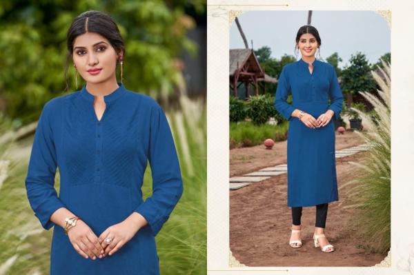 Poonam Smit Pintex Ethnic Wear Rayon Designer Kurti Collection